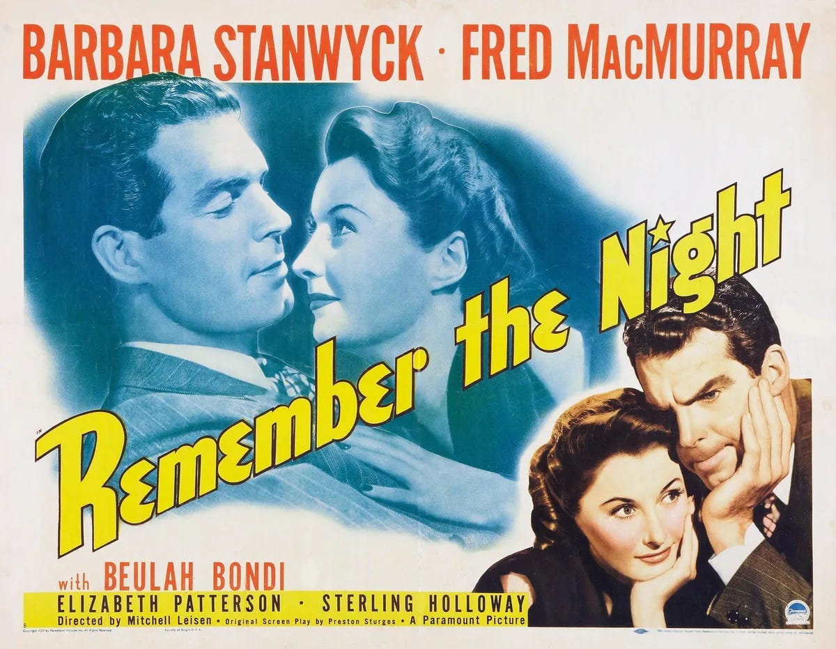 TiVo Alert: "Remember the Night" (1940)
